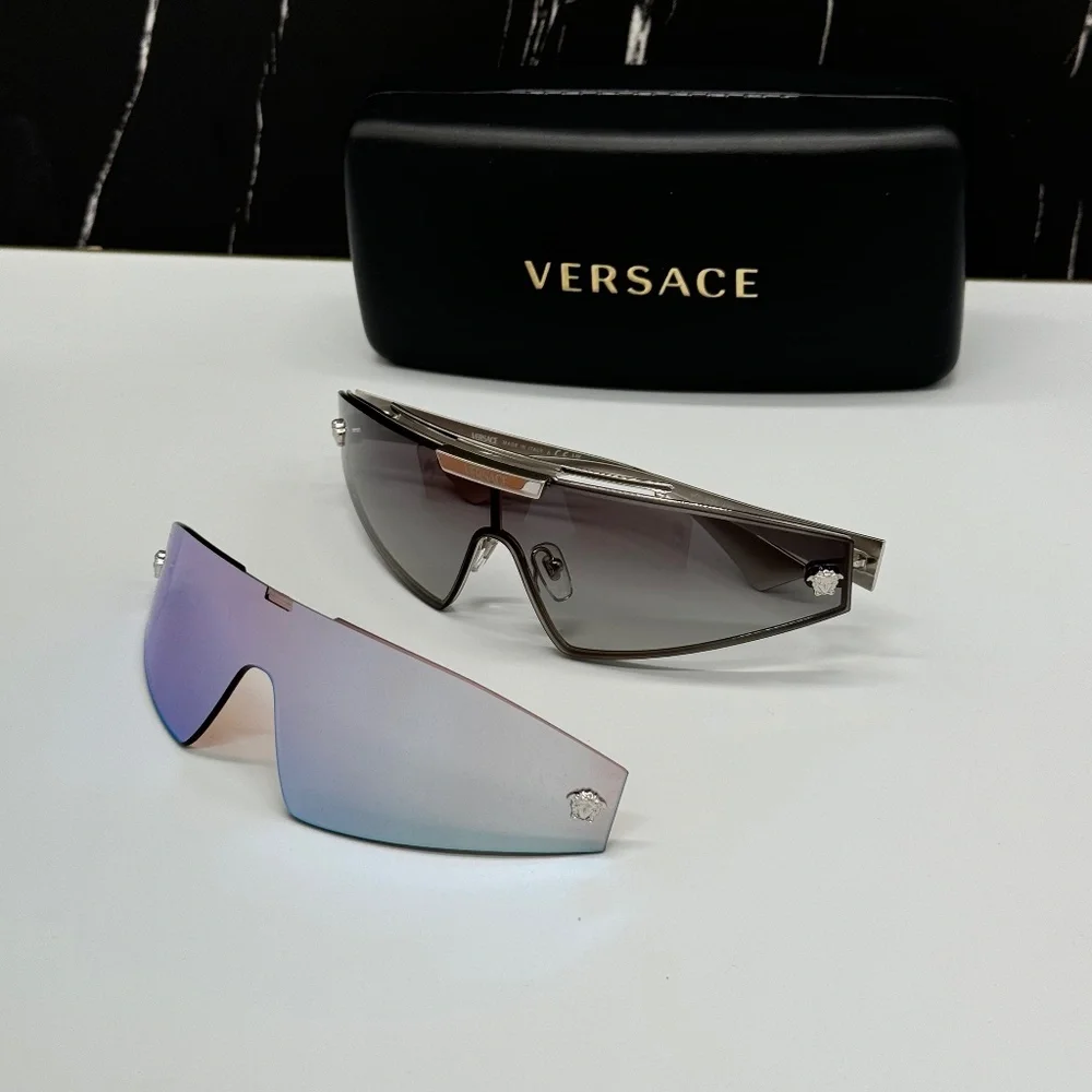 NEW VE2265 100011 VERSACE MOD 2265 1000/11 SILVER VE2265 1000/11 SUNGLASSES